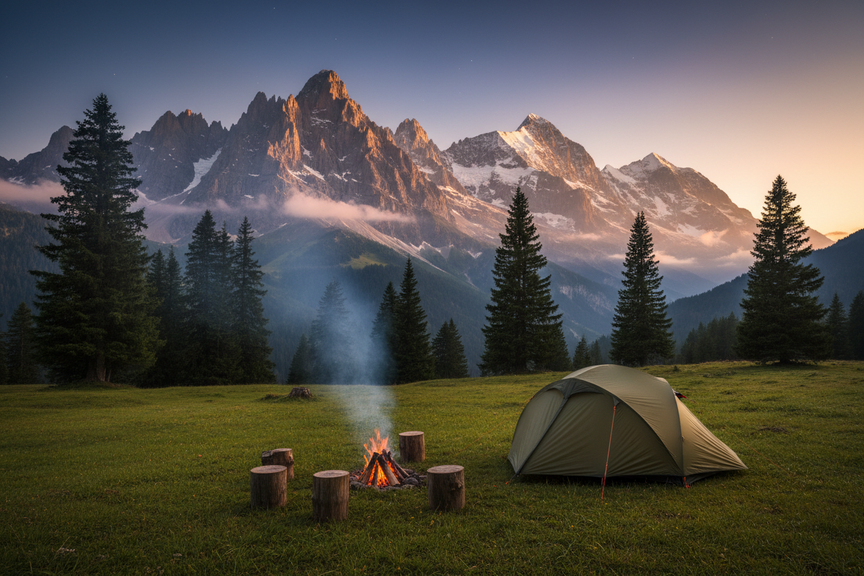 Campingszene realistisch